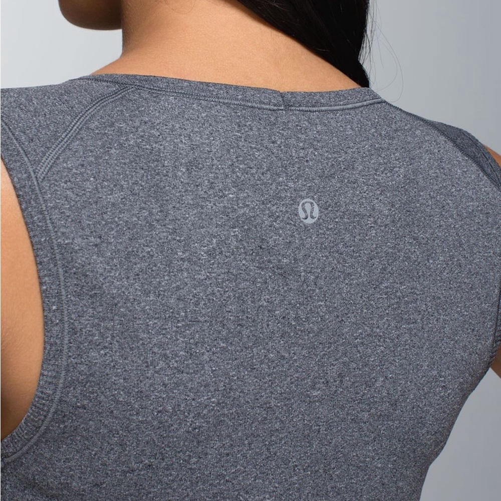 lululemon athletica in the flow Sleeveless Heather Gray Mini Dress - Picture 3 of 10